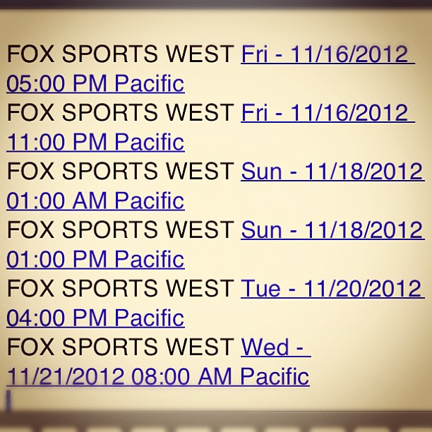 Blading Cup Showtimes on Fox Sports West